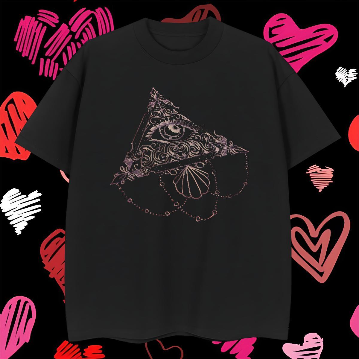 Unisex T-Shirts 230g Pure Cotton eye of the devil Street White Plus Size Breathable Soft Mens Tshirts Fashion New Tops Shirt