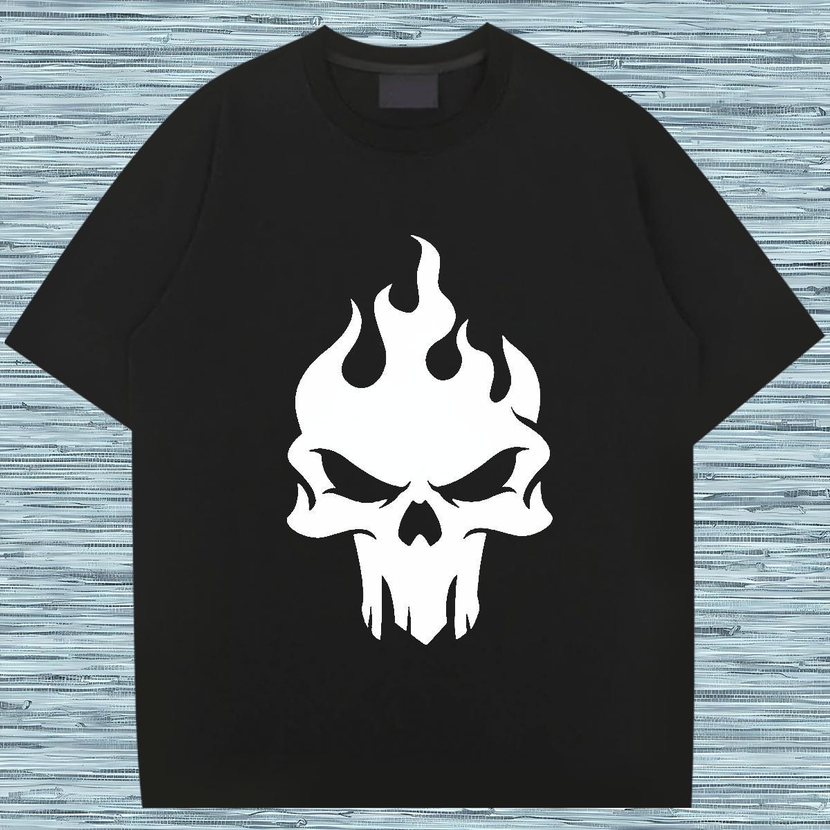 Popular T shirt 100% Cotton 230g skull Sports Casual DIY Pure Cotton Mens Tshirts Designer Tees