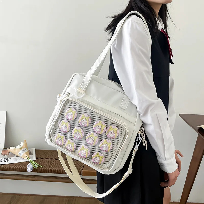 Japanese Style Kawaii Itabag For Dolls Large Handbags Nylon School Bags For Teenage Girls Tote Shoulder Bag JK Crossbody Bag 240823