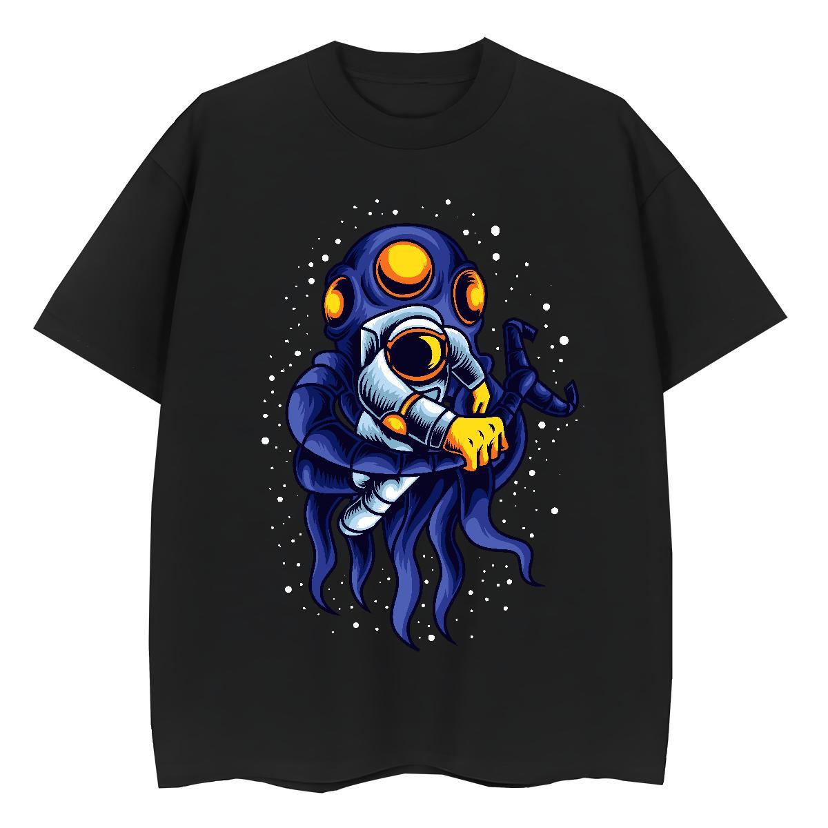 High quality Woman Tshirt 230g Cotton cosmonaut Hip Hop Woman T Shirts Crew Neck Breathable Custom Printing Tees