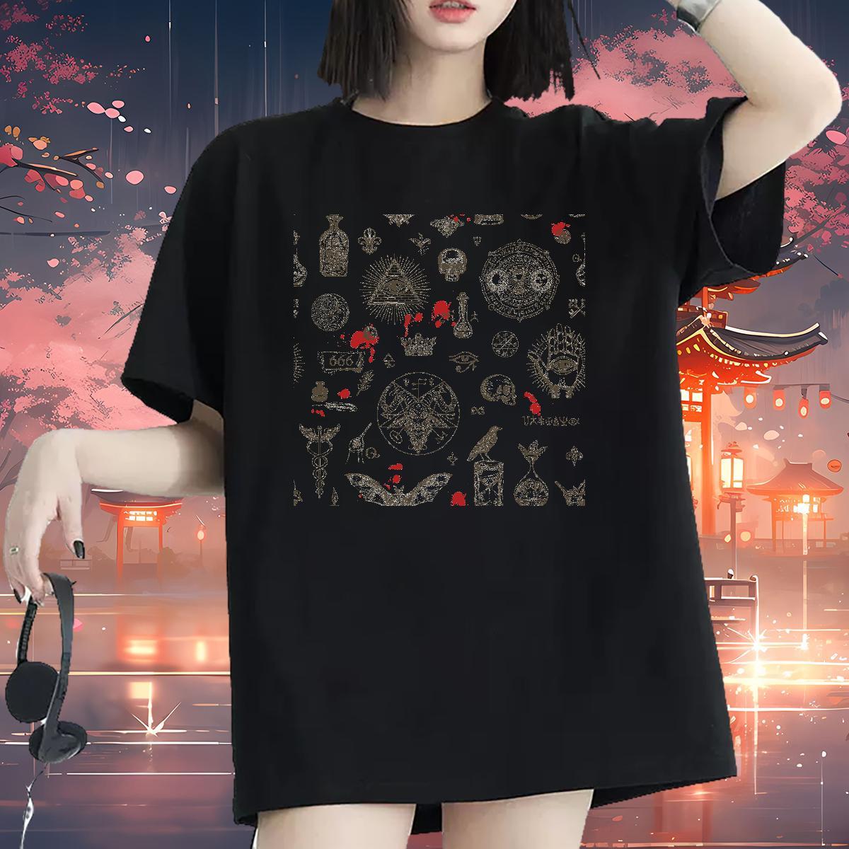 Designer Nice Woman Tshirt 230g 100% Cotton painting Casual Daily Wear T shirt Short sleeve Soft Cartoon Floral Printing Clothes