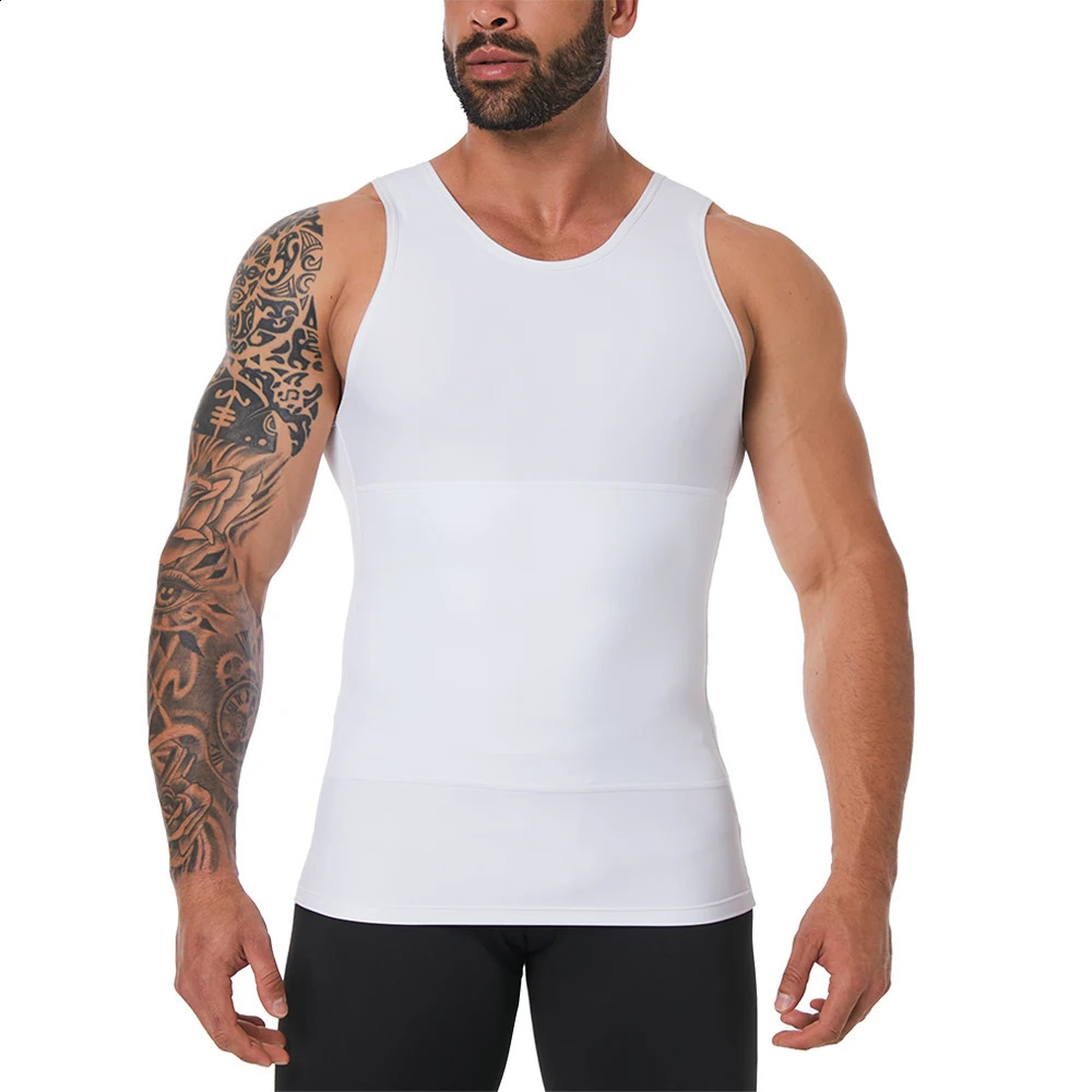 Mens Shapewear Hide Gynecomastia Compression Tank Tops Men Body Shaper Tummy Control Slimming Undershirt 240823 - view 6