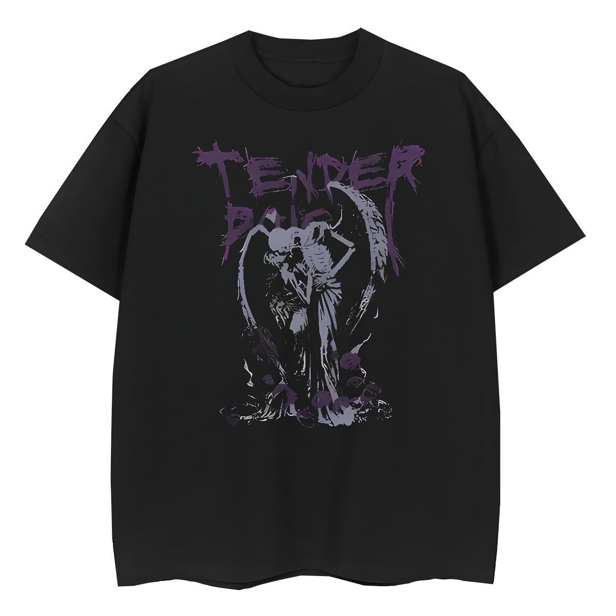 Wholesale Womens Tshirts 230g 100% Cotton skull Street Women T Shirts Short Sleeve O-Neck Anime Top Shirts