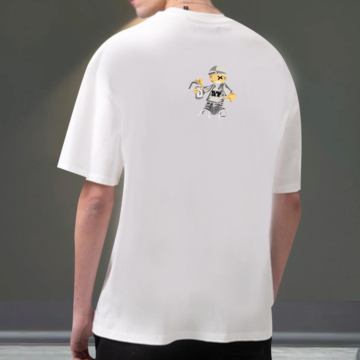 Loose T Shirts Men 230g 100% Cotton portrait Daily Outfit Customized Breathable Crew Neck Mens Tshirts New Tee Shirt
