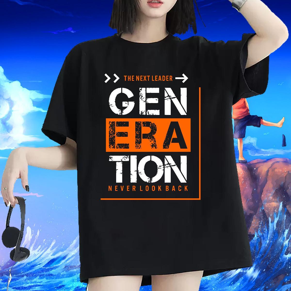 Brand Woman Tshirt 100% Cotton 230g letter Daily Outfit T-Shirts O-Neck Short Sleeve DIY Anime Clothings