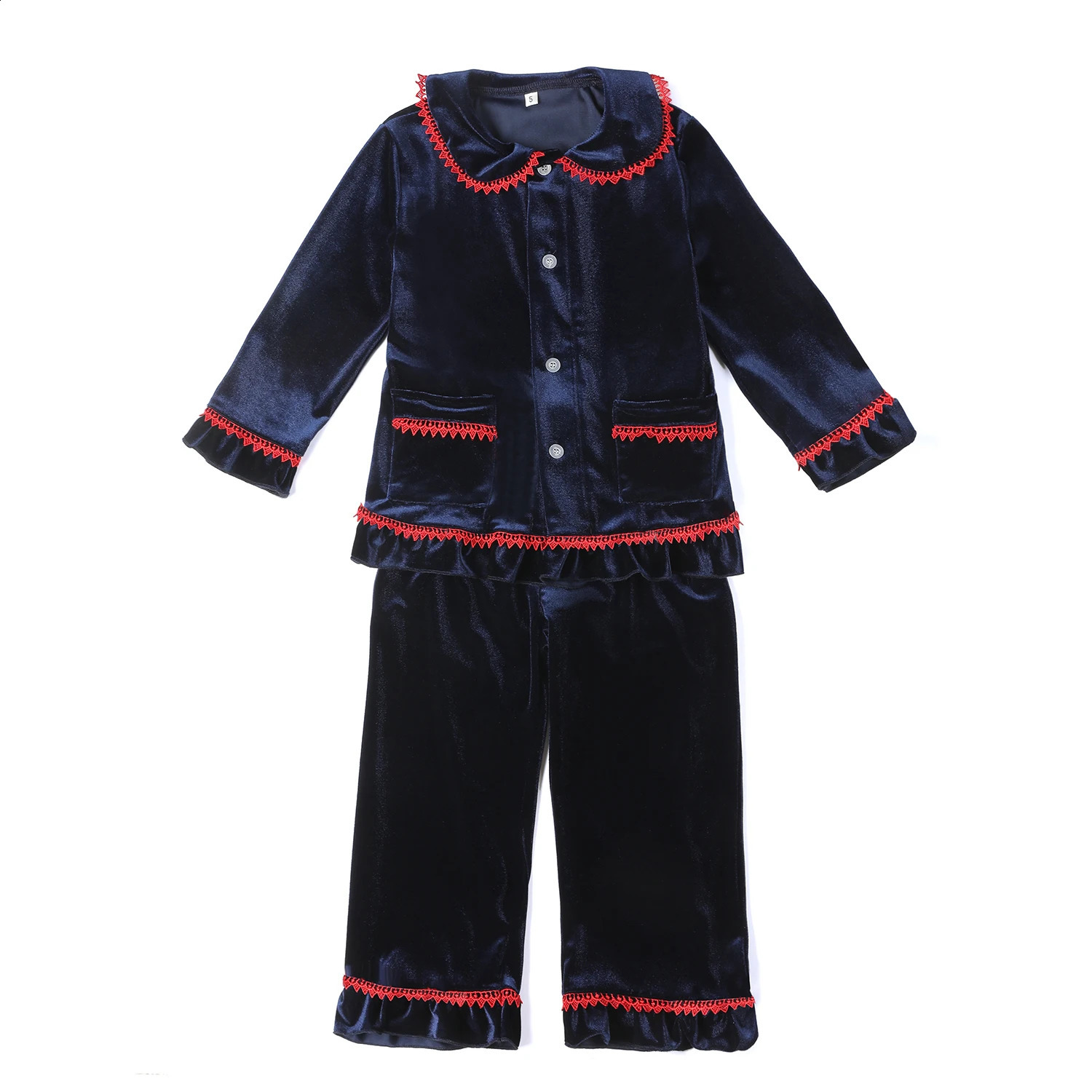 Boutique baby boy and girl pajamas kids navy velvet family matching Christmas pyjamas sets 240913