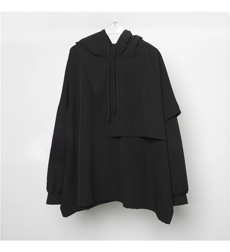 Autumn dark Japanese n asymmetric irregular tailoring stitching loose Hoodie mens Hoodie 240823
