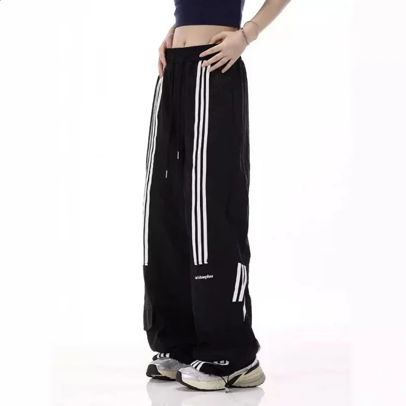 American style retro mens commodity pants summer brown green striped sports three pocket quick drying uniform 240823
