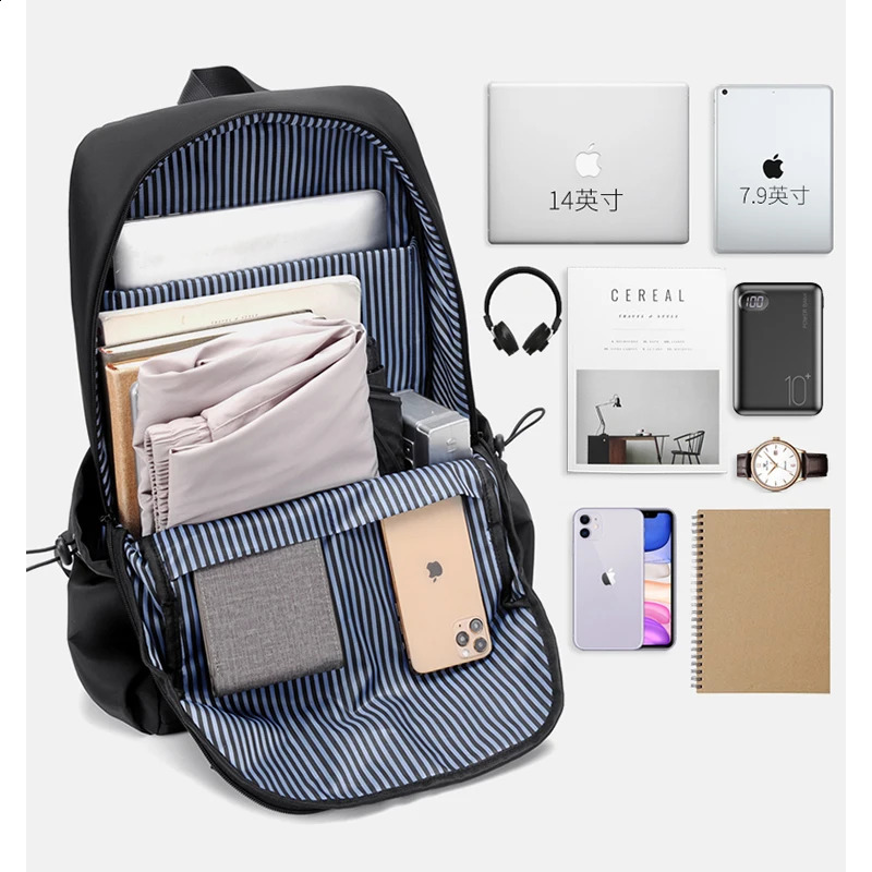 VC Solid Color Mens Backpack High Quality Waterproof Laptop Backpack Urban Male Travel Bag School Backpack for College Students 240822