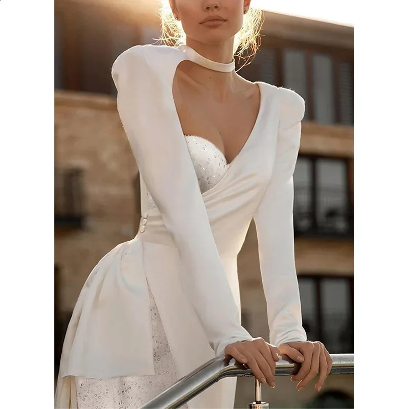 Sexy Side Slit Long Sleeve Sequined Waist-fitted Slimming Dress For Women Socialite Style Evening Dress 240823