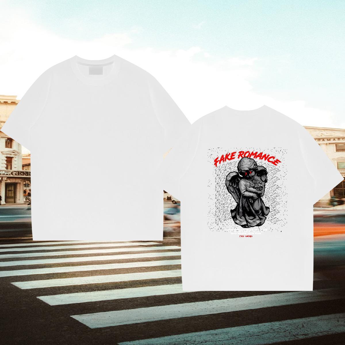 Comfortable Man T Shirts 230g 100% Cotton portrait Hip Hop Oversized 4XL Breathable Short Sleeve Tshirts Customized Tops