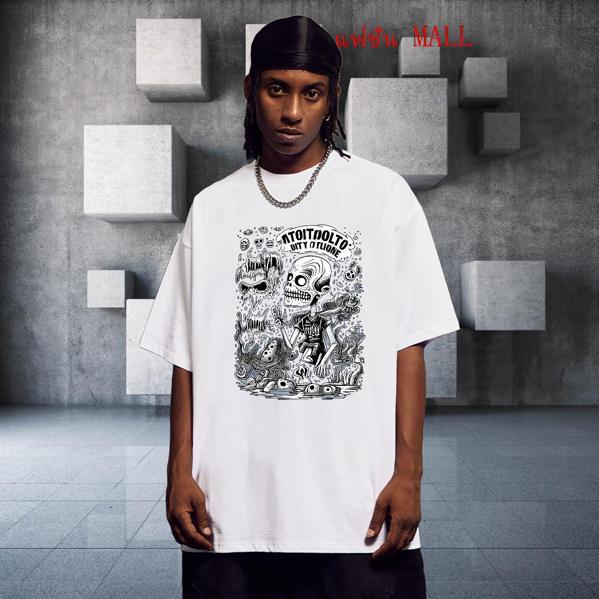 High Quality T shirt 230g 100% Cotton skull Spring Summer Oversized 4XL Pure Cotton Men Tshirts Fashion New Polos