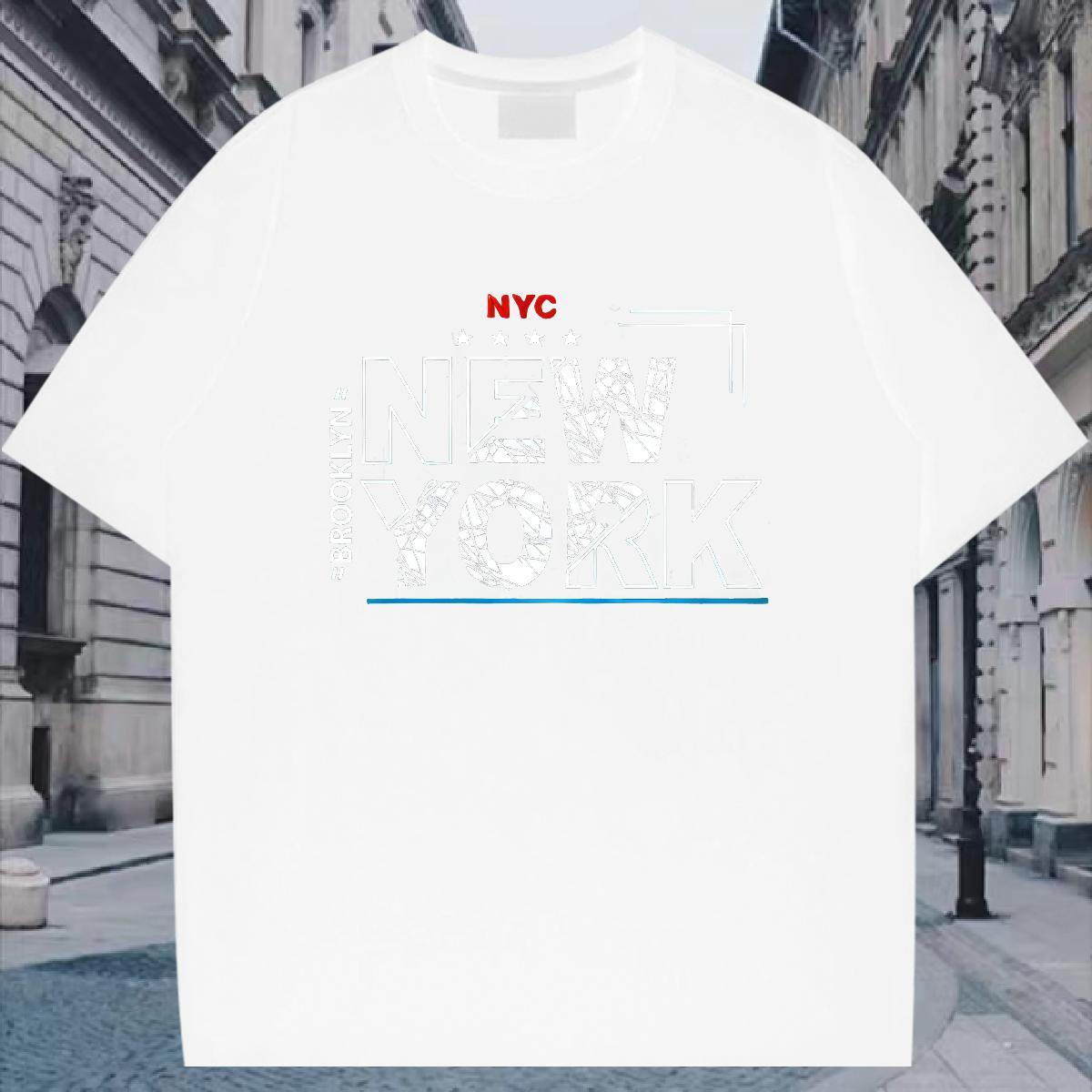 Cool Design T-Shirts 230g 100% Cotton New York Street Casual Black Oversized Breathable Mens Tshirts Wholesale Tees Shirts