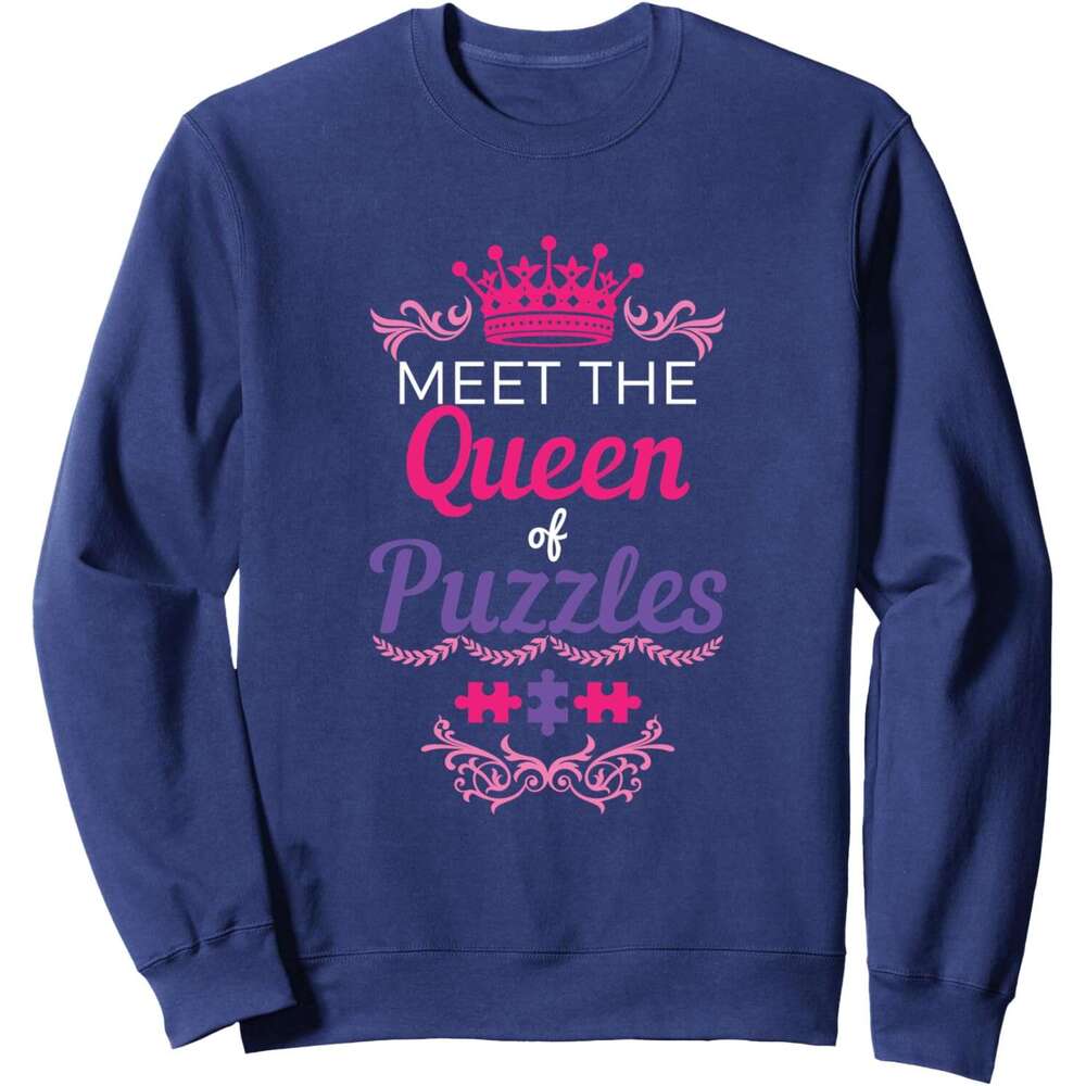 Long Sleeve Shirts for Men sweatshirt Perfect Queen Puzzles Crown Crossword Lover Gift Sweatshirt T shirt Tee Streetwear Casual tops clothes