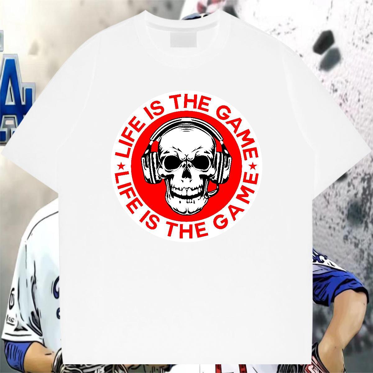 Classic T shirt 230g 100% Cotton skull High Street Hip Hop Asian Size Pure Cotton Tshirt for Man Woman New Arrival Clothes