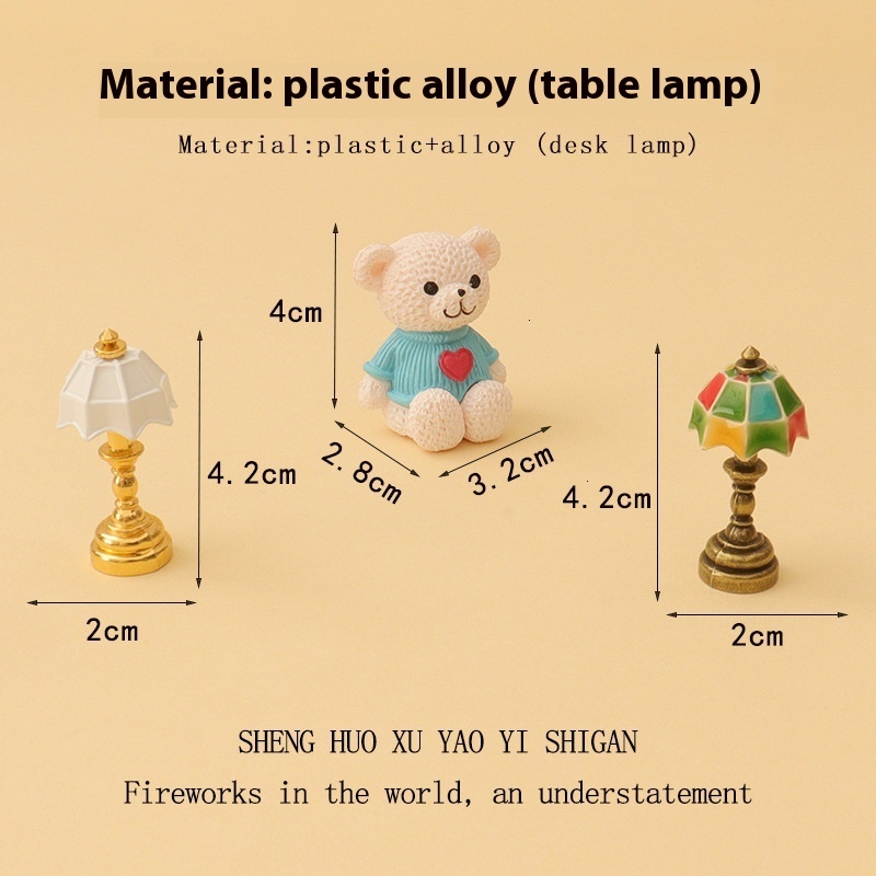 Cute Cartoon Bear Desk Lamp Model Charming Miniature Home Interior Decor Piece
