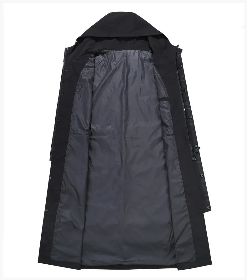 spring Long style coat mens High quality casual trench coat casual hoooded jackets mensize XL-8XL 240822