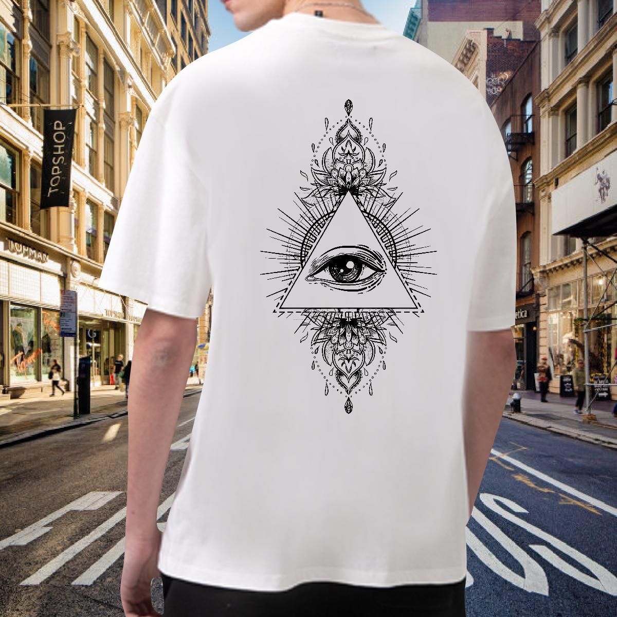 Designer T shirt 100% Cotton 230g eye of the devil Casual Plus Size Cartoon Short Sleeve O-Neck Tshirt for Man Woman Free Shipping Tops Tees