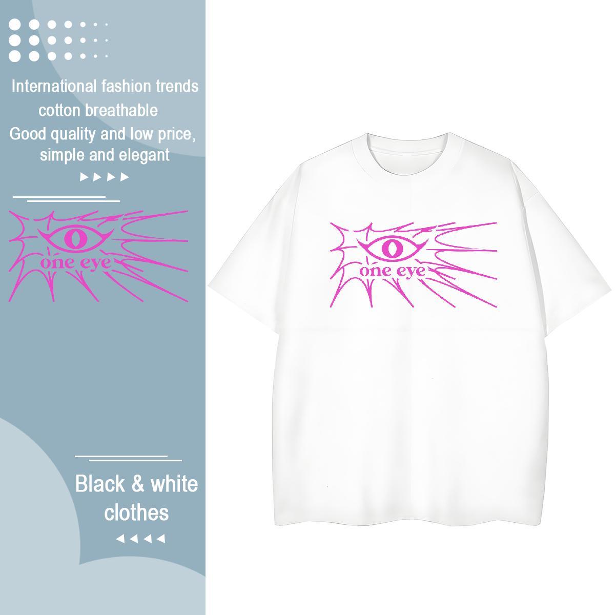 Nice Womens Tshirts 230g Cotton icon Daily Outfit Womens T Shirts Breathable Crew Neck DIY Anime Printed Clothings