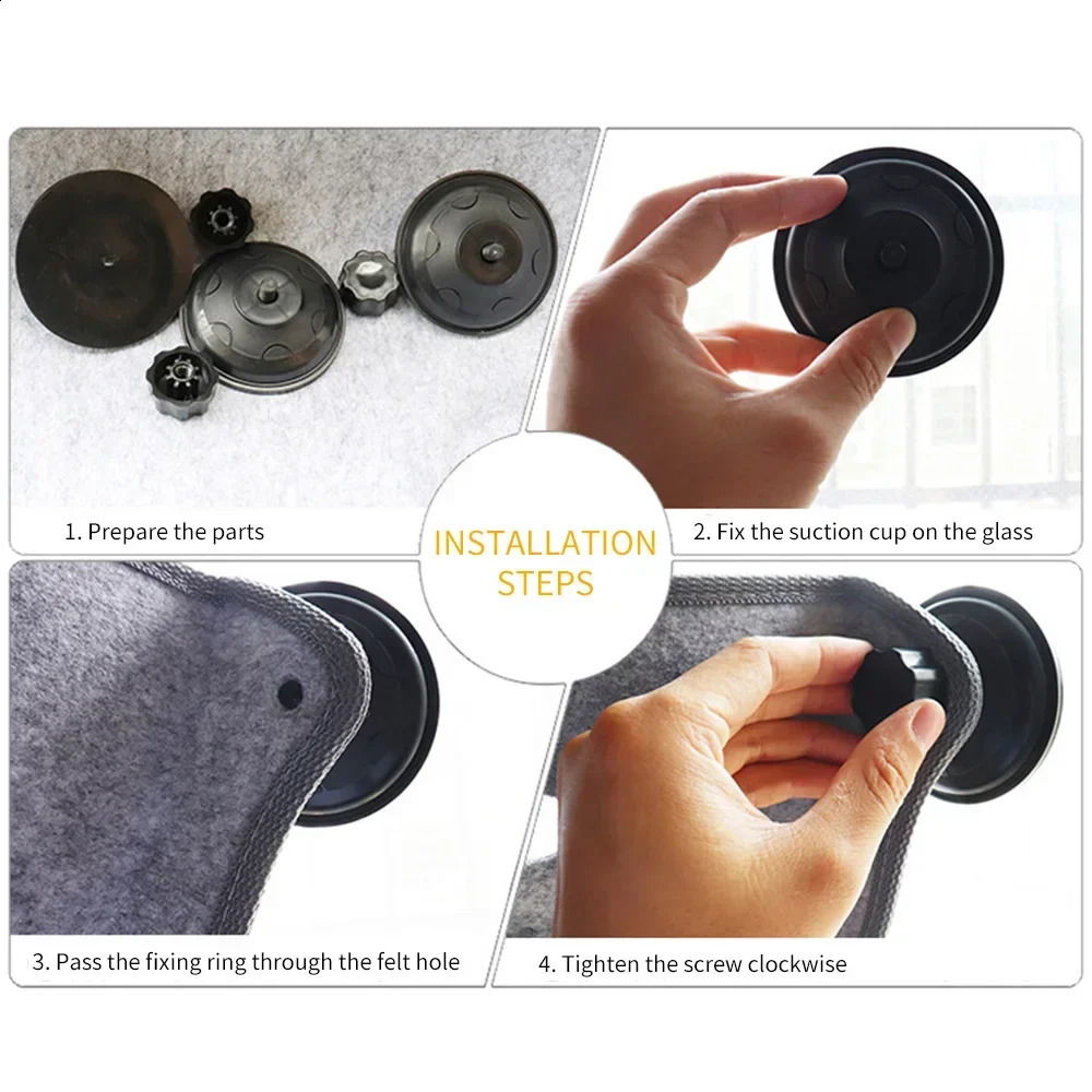 Cat Window Hammock With Strong Suction Cups Pet Kitty Hanging Sleeping Bed Storage For Pet Warm Ferret Cage Cat Shelf Seat Beds 240823