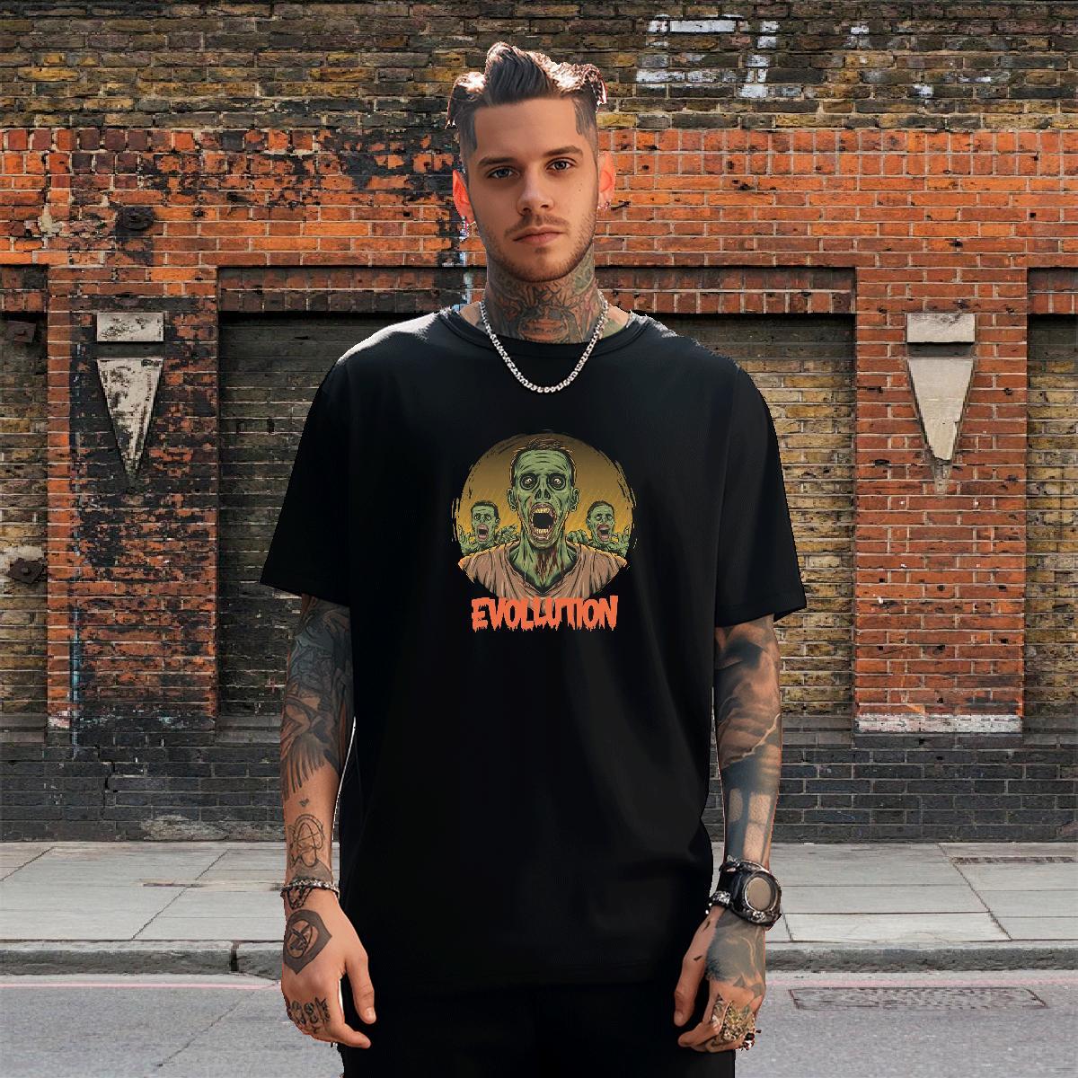 Cool Design T-Shirts for Men 230g Cotton skull Outdoor Cartoon Printing L-4XL Breathable Crew Neck Men Tops Tees DIY Customized Top Tees