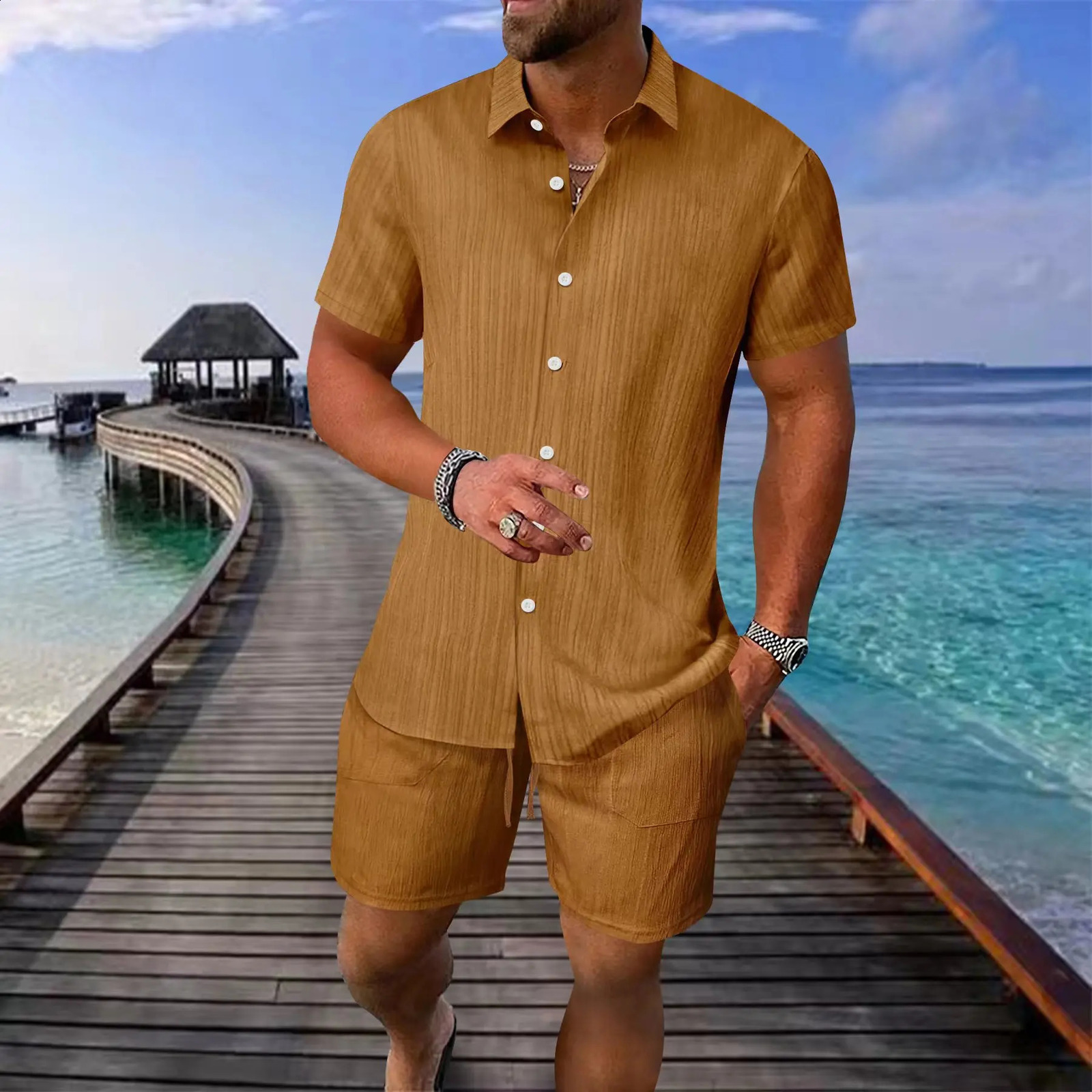 Summer Mens Fashion Classic Business Casual Shirt Se 240822