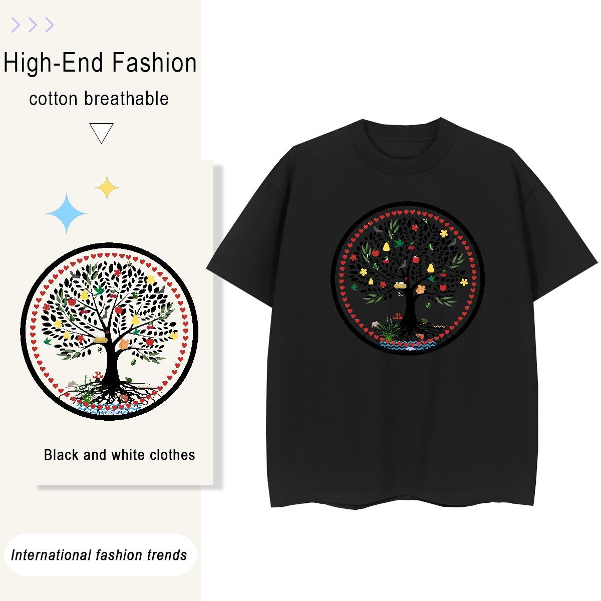 Loose fit Women Tshirts 100% Cotton 230g icon Sports Street Wear Womens T Shirts O-Neck Short Sleeve Black White Tops Shirt