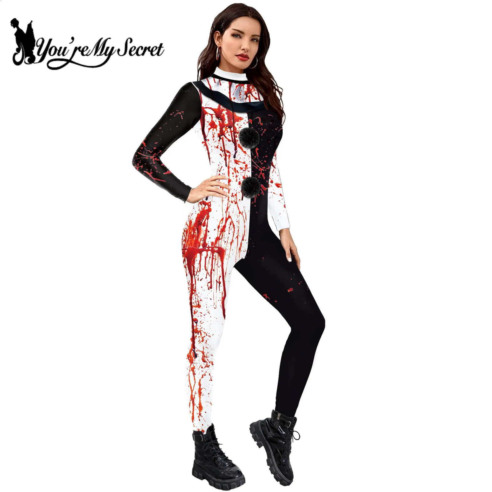 You Are My Secret Halloween Joker Movie Terror Territory 3 Costume Ghost Onesie 3D Spandex Adult Unisex jumpsuit 240823