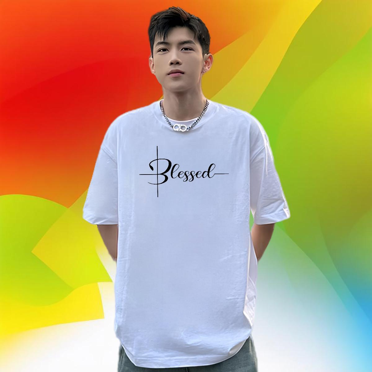 Popular Mens T Shirts 230g Cotton letter Casual Daily Wear Cartoon Printing L-4XL Short Sleeve Soft Men Clothes T-Shirt New Arrival Tops Tees