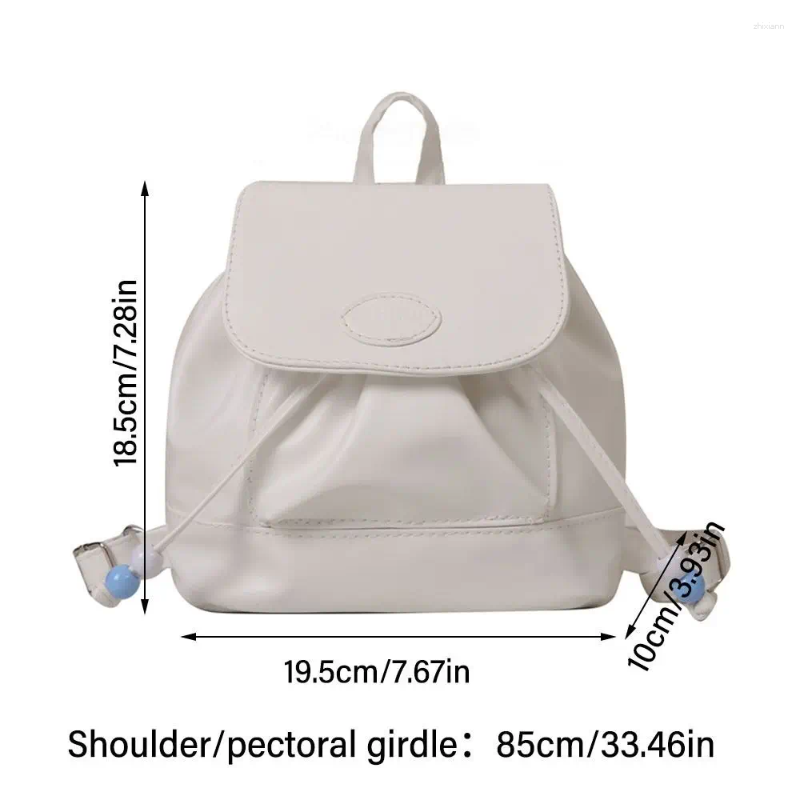 Cute Retro PU Leather School Backpacks: Soft Handheld Zipper Shoulder Bag hot for Students, 2024