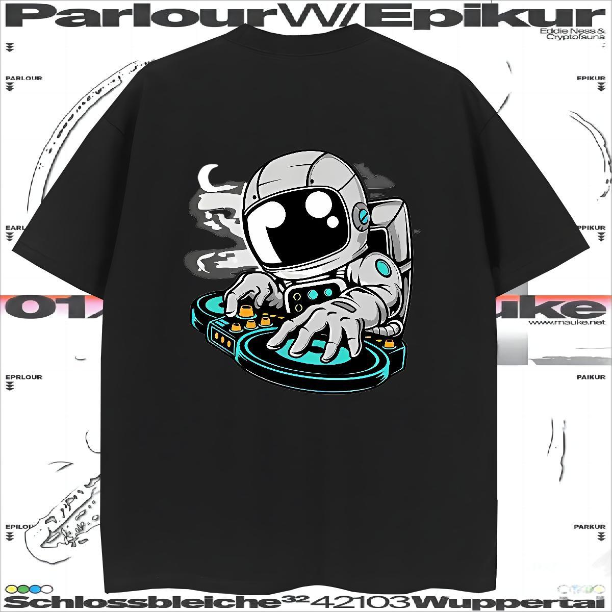 Cool T-Shirts for Men 230g Pure Cotton spaceman Outdoor Skull Short Sleeve Soft Men Clothes T-Shirt Fashion Designer Clothings