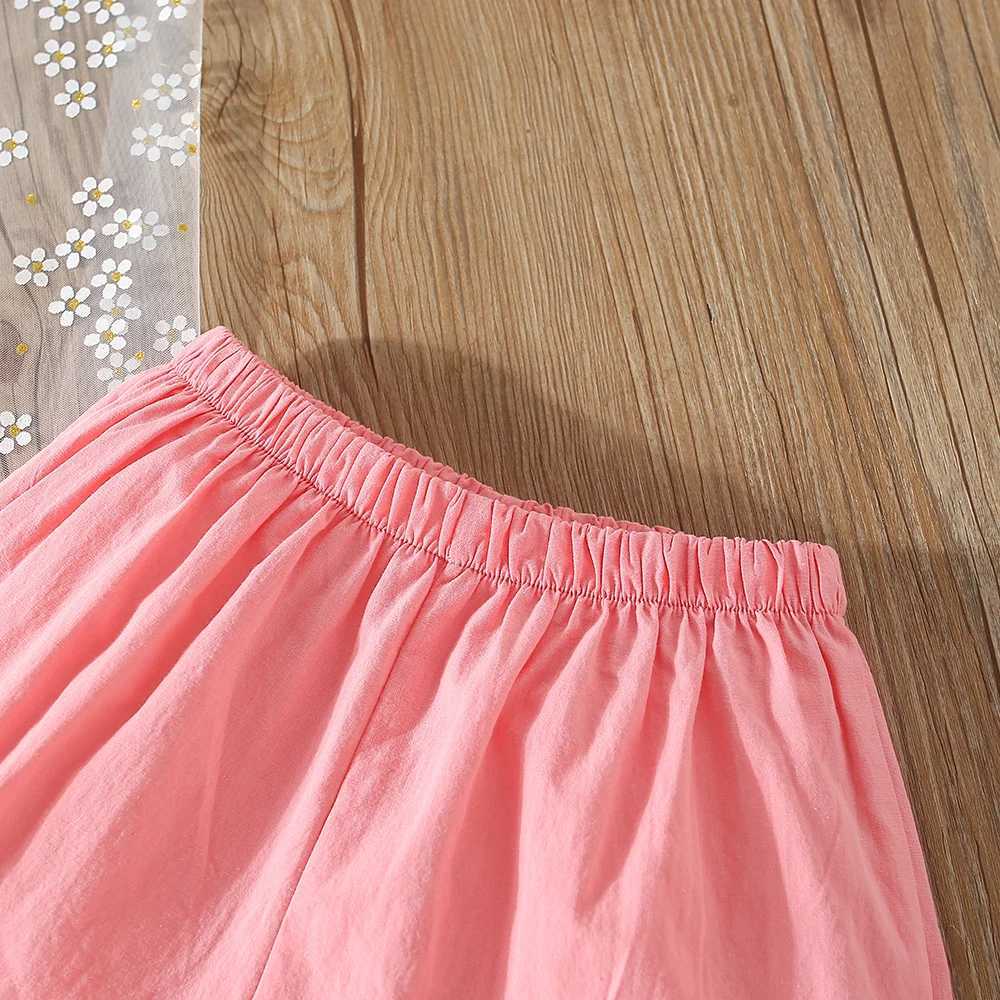 Summer Baby Girl Colored Polka Dot Small Flying Sleeve Top And Shorts Set Girl Beach Two-Piece Set W250218