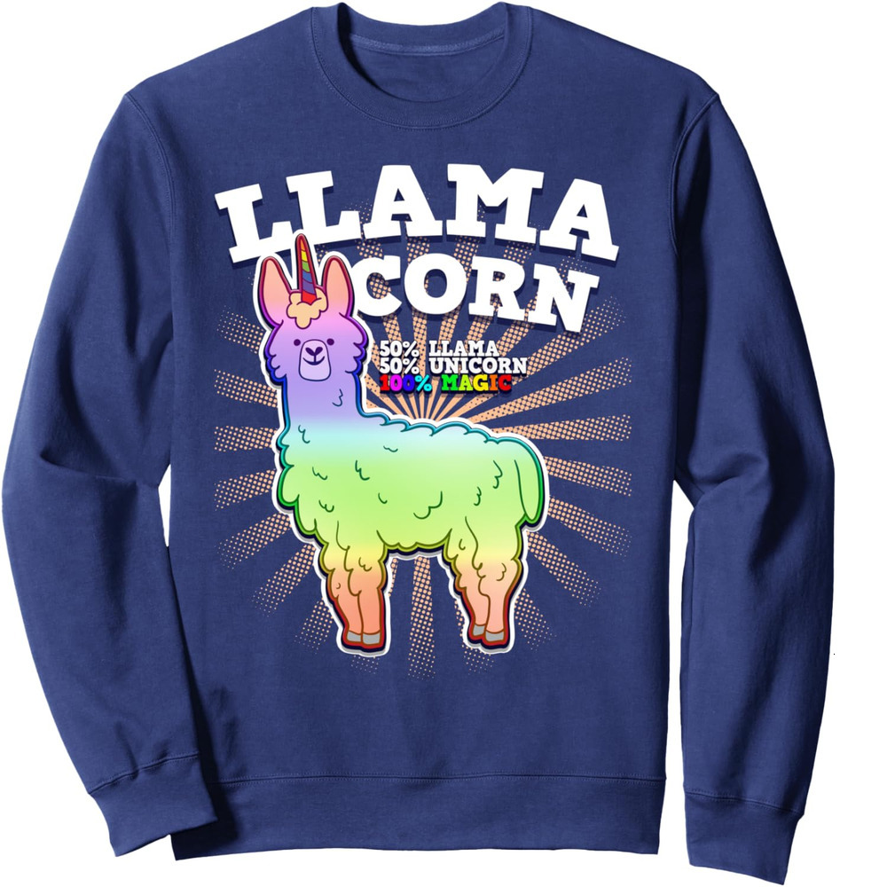 Long Sleeve Shirts for Men sweatshirt Llaorn 50% Llama 50% Unicorn 100% Magic Gift Sweatshirt T shirt Tee Streetwear Casual tops clothes