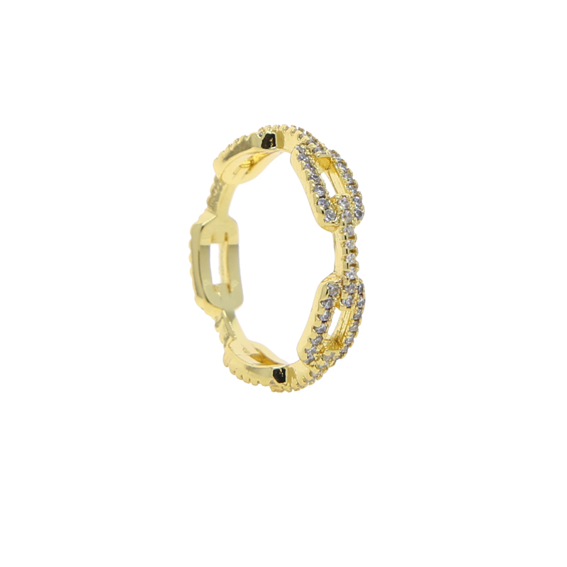 Iced Out Tennis Rings for Women - Cubic Zirconia Cuban k Chain Rings, Fashion Jewelry