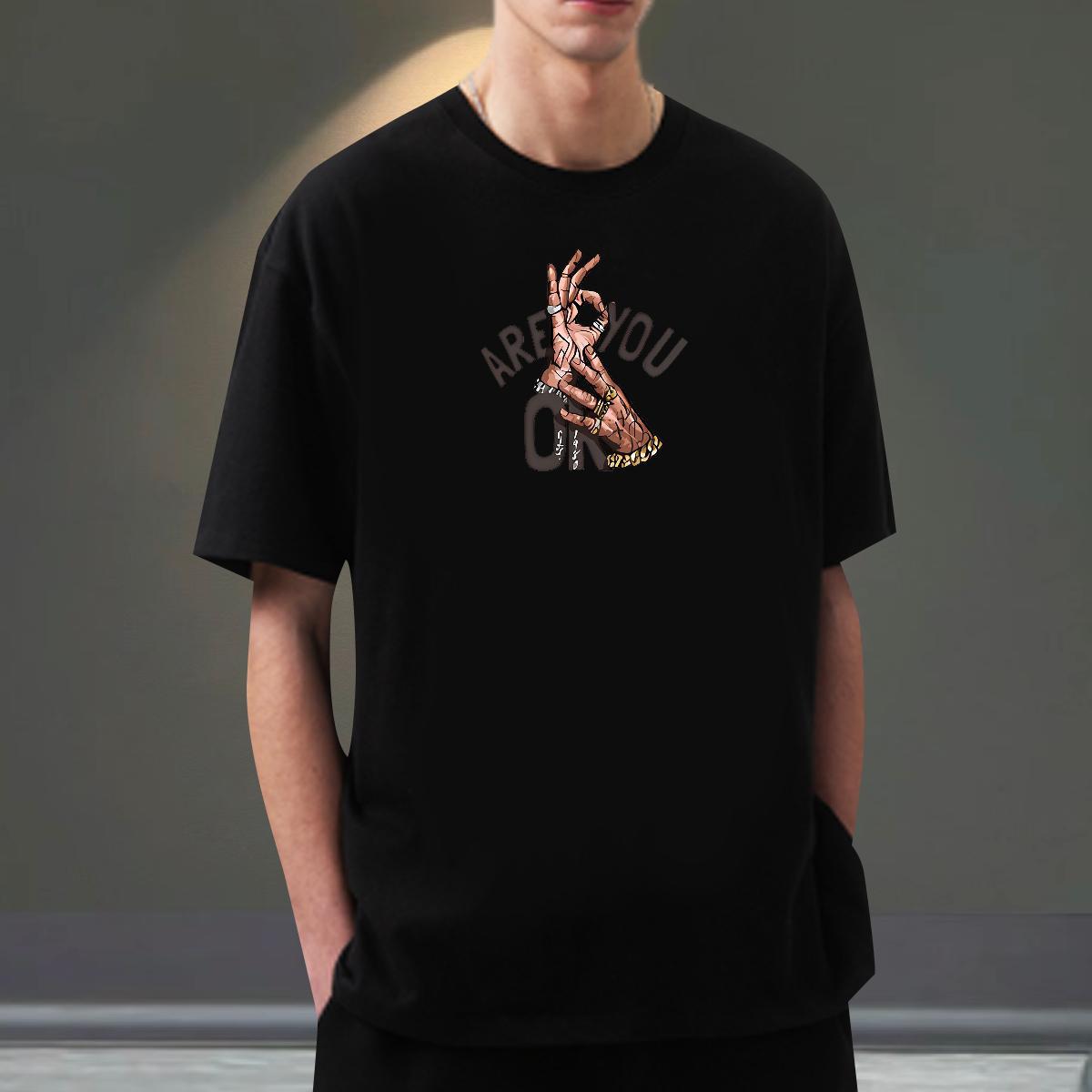 Unisex Man T Shirts 230g Pure Cotton skull Street Wear Plus Size Cartoon Breathable Short Sleeve Mens Tshirts Fashion New Tops Shirt