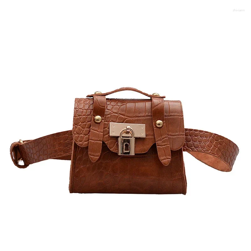 Waist Bags Bag Female Crocodile Pattern Belt Mini Chain Decoration Messenger Small Cool For Women