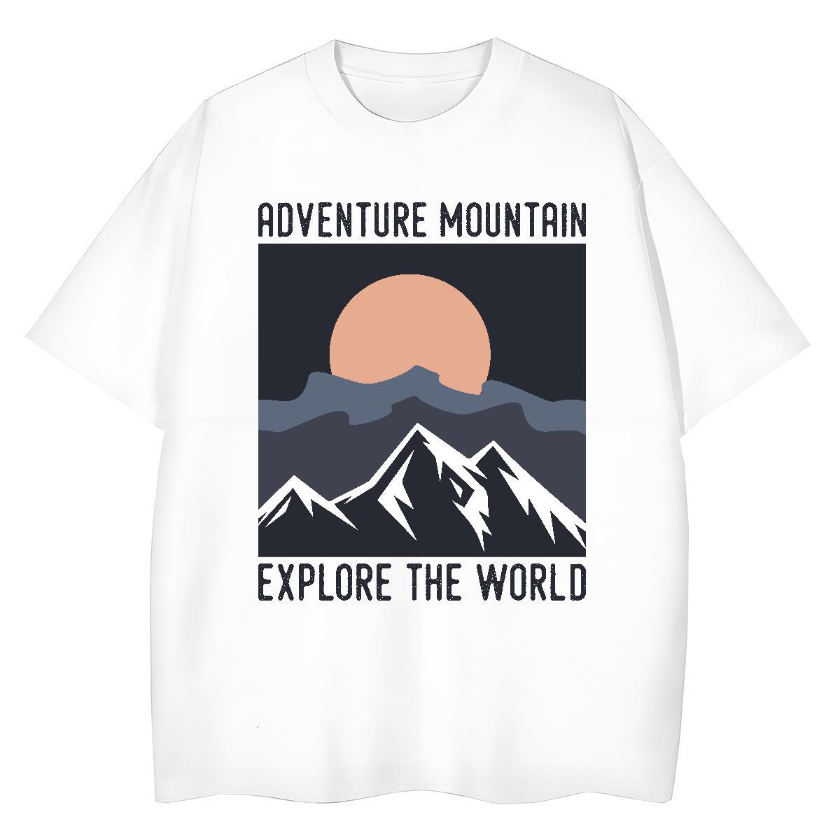 High quality Tshirt for Man Woman 230g Cotton mountains Hip Hop Street Woman T Shirts Breathable Anime Wear