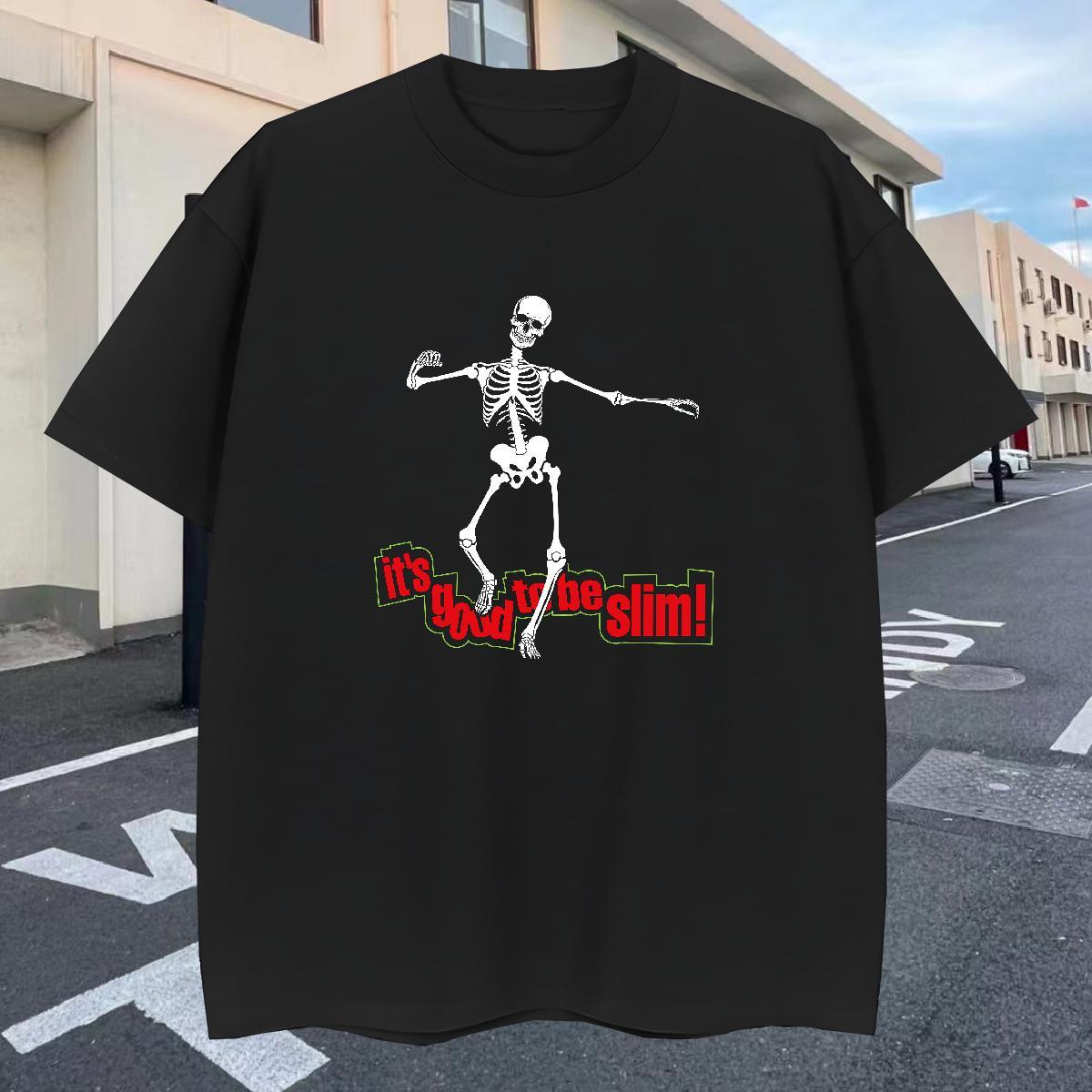 Designer Men T Shirts 230g Cotton skull Hip Hop Street Graphic Crew Neck Tshirt for Man Woman New Arrival Polos