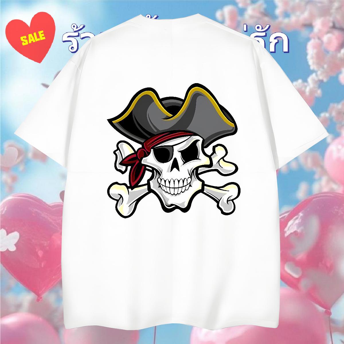 Cool Design T Shirt For Man 230g Cotton skull Spring Summer Floral Print Breathable Short Sleeve Men Tops Tees Fashion Casual Clothings