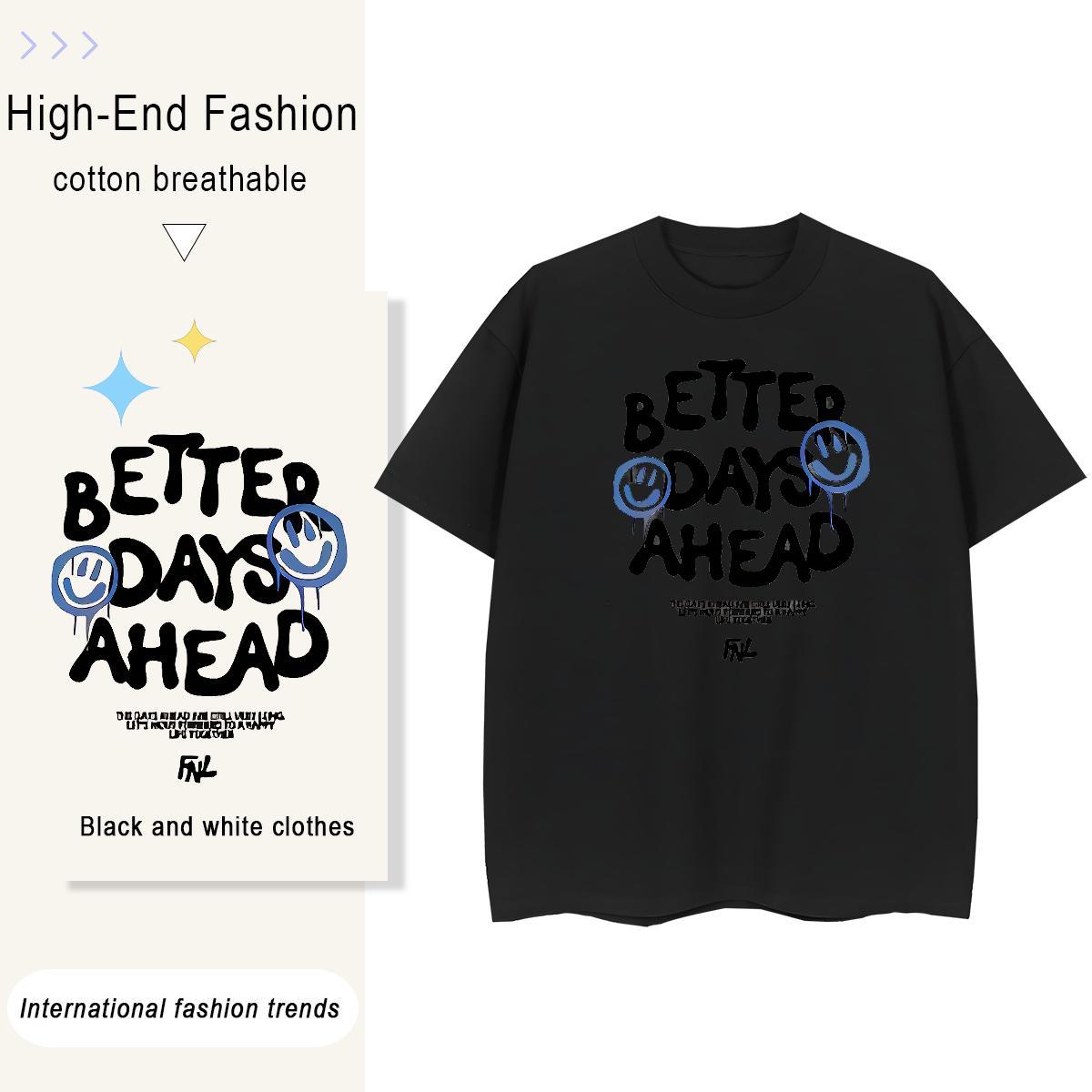 Soft Womens Tshirts 230g Cotton letter Casual Sport T shirt O Neck Short Sleeves Cartoon Print Tops Shirt
