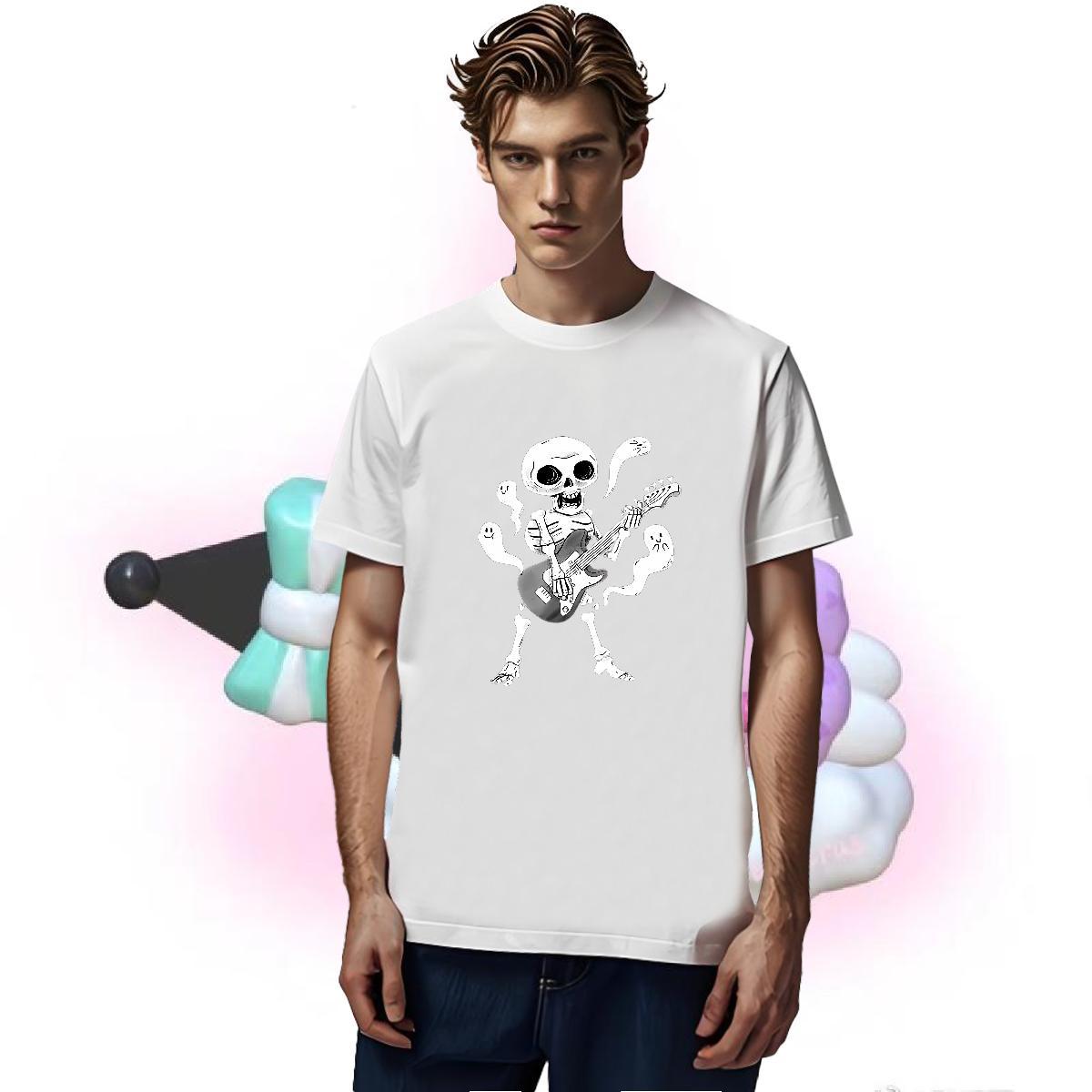 Brand Man T Shirts 100% Cotton 230g skull Anime Printing Street DIY Printed O Neck Short Sleeves Tshirt for Man Woman Casual New Tshirts