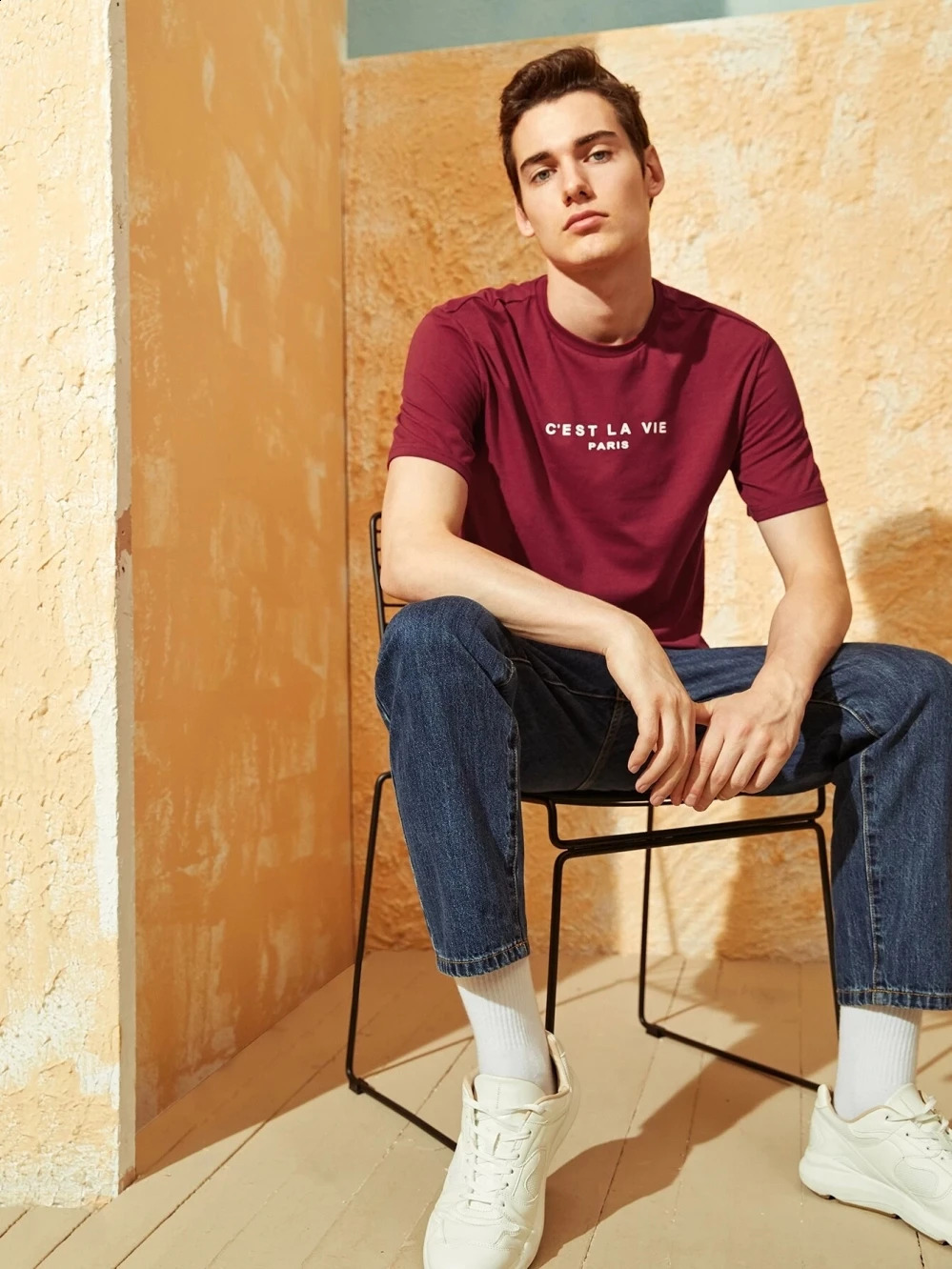 CEst La Vie Paris Funny Letter Mens Tshirt Cotton Casual Harajuku Oversized Loose Breathable 240822