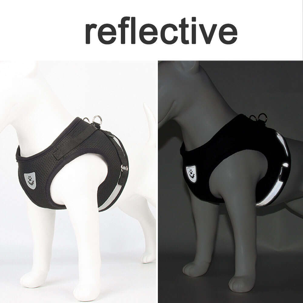 Adjustable Breathable Pet Dog Cat Harness And Leash Escape Proof Cat Vest Harness Puppy Dog Kitten Leads Reflective Cat Collar 663