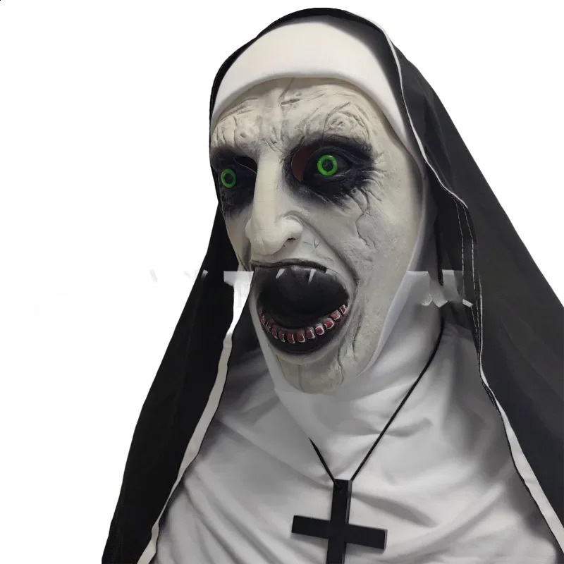 Magic Nun 2 Mask Halloween Makeup Ghost Face Terror Latex COSPLAY Womens Wear w240824