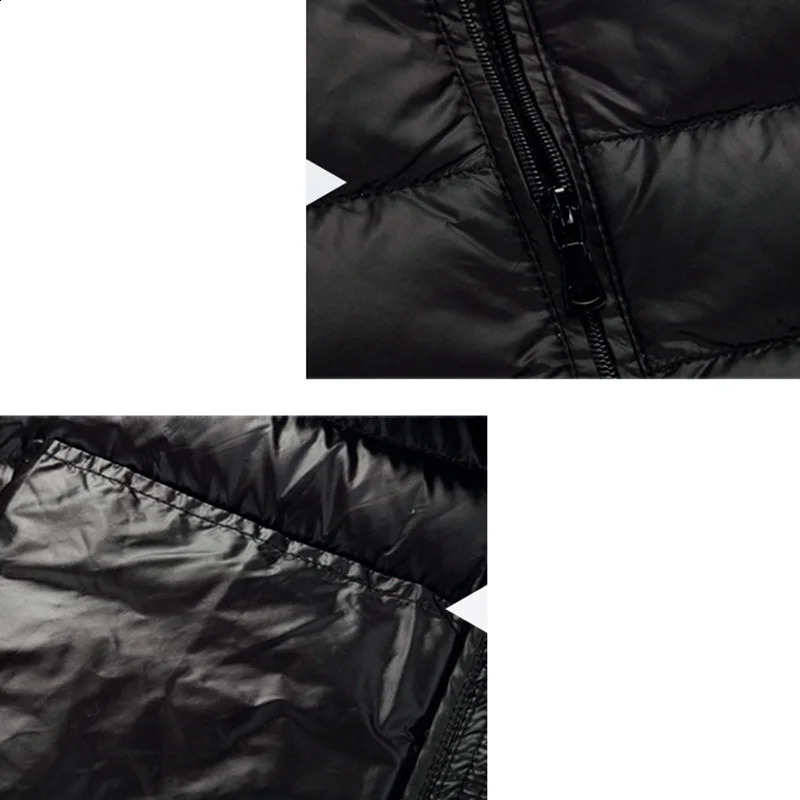 Mens ultra light white duck down jacket casual thin collar solid color autumn coat winter 240822