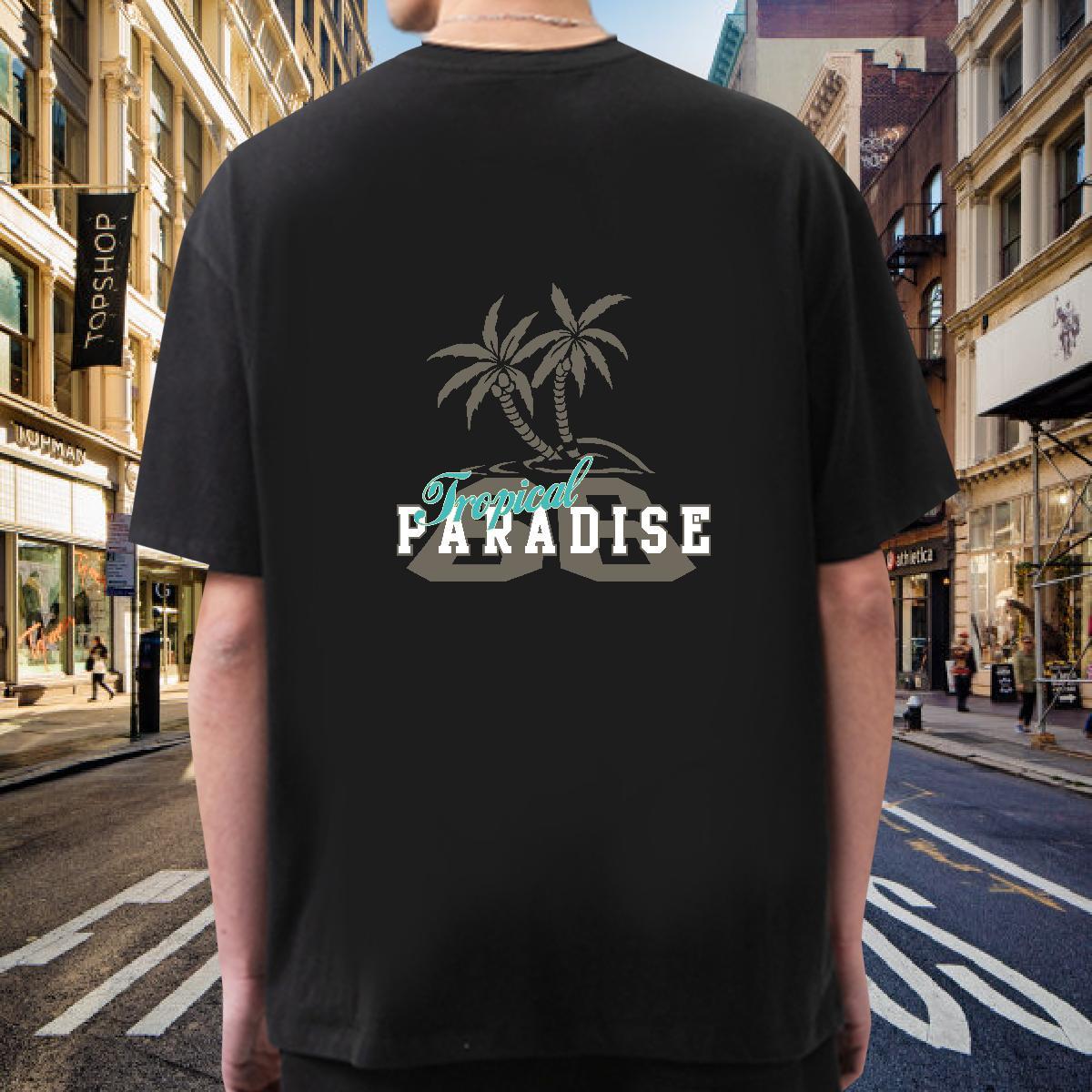 Unisex T Shirt For Man 230g Cotton tree Casual Daily Wear Custom Big Size Pure Cotton Men Clothes T-Shirt DIY Tees