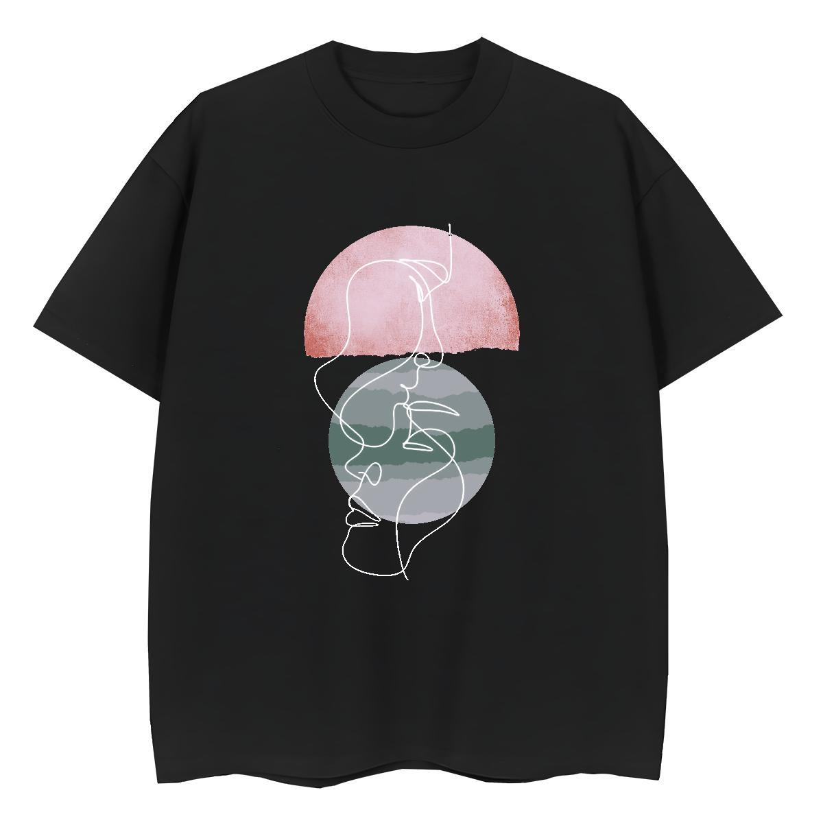 Nice Women Tshirts 230g Pure Cotton painting Outdoor T shirt Short Sleeve O-Neck White Plus Size Tee Shirt