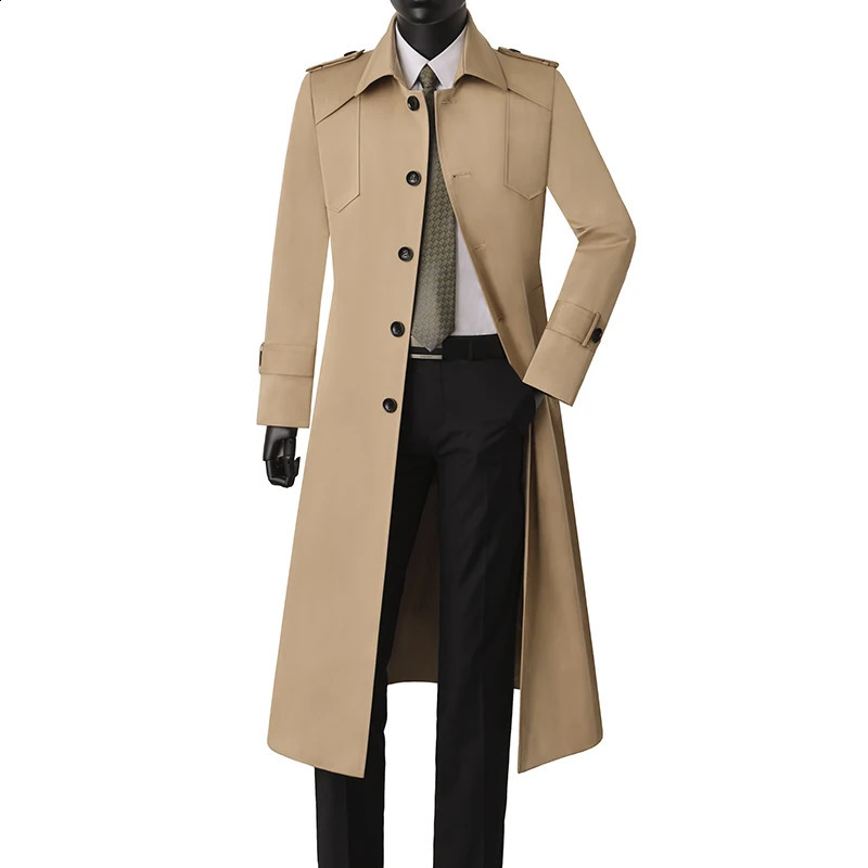 Arrival Suepr Large Mens Windbreaker Coat Single Breasted Fashion Casual Winter Long Knee Length Youth Plus Size S-8XL 9XL 240822