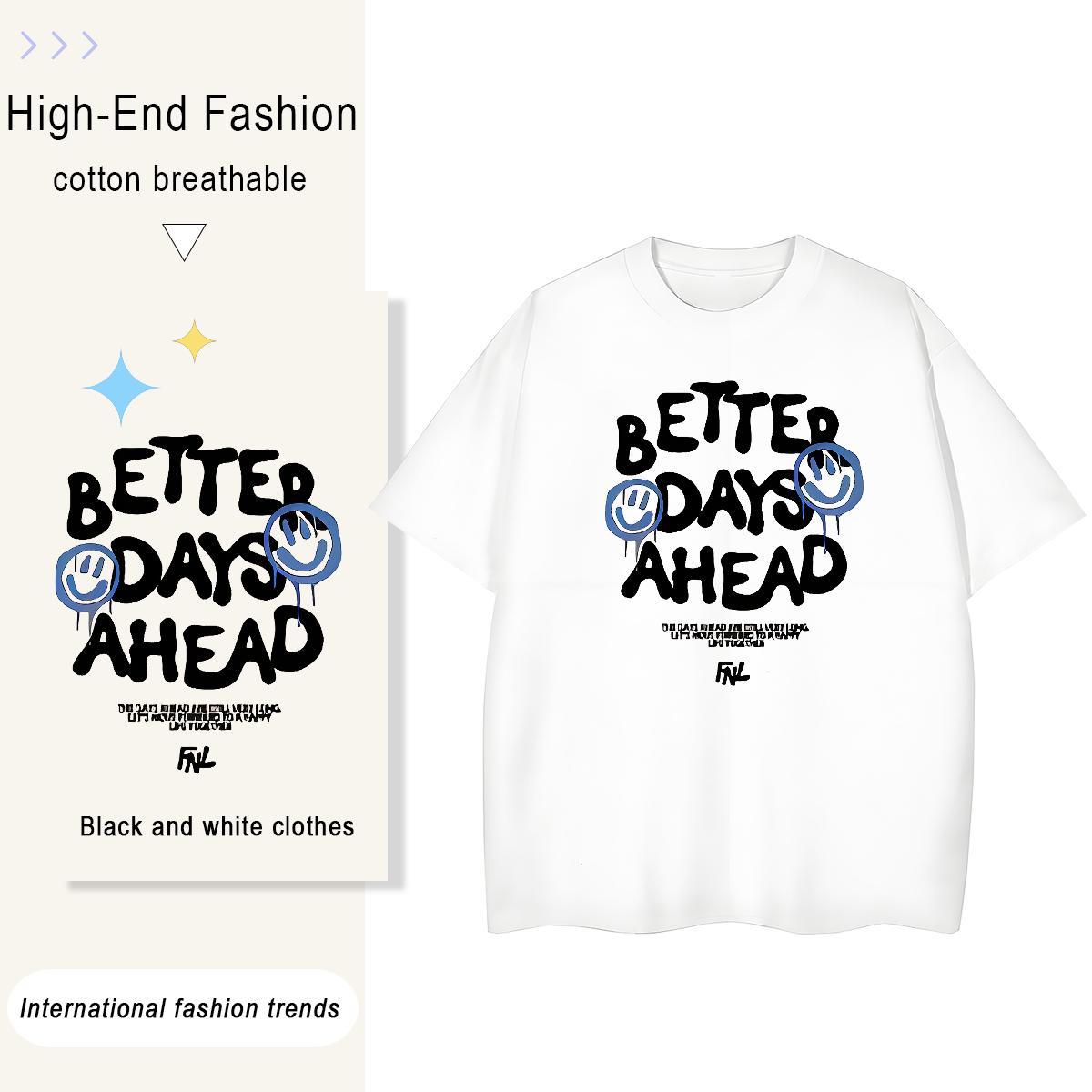 Soft Womens Tshirts 230g Cotton letter Casual Sport T shirt O Neck Short Sleeves Cartoon Print Tops Shirt