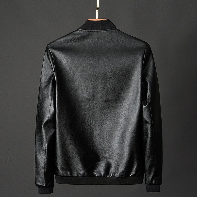 Leather Jacket Bomber Motorcycle Jacket Men Black Biker PU Baseball Jacket Plus Size 7XL Fashion Causal Jaqueta Male 240822